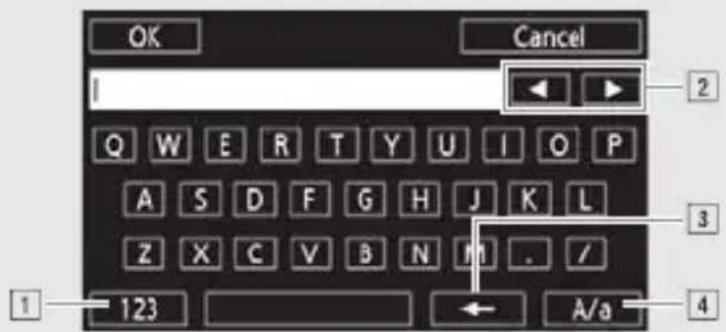 CANON Vixia HF R400 - Using the virtual keyboard - 1