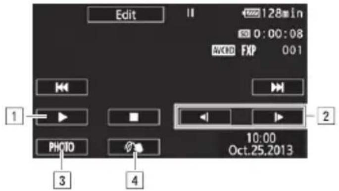 CANON Vixia HF R400 - During playback pause: - 1