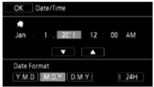 CANON Vixia HF R20 - Setting the Date and Time - 1