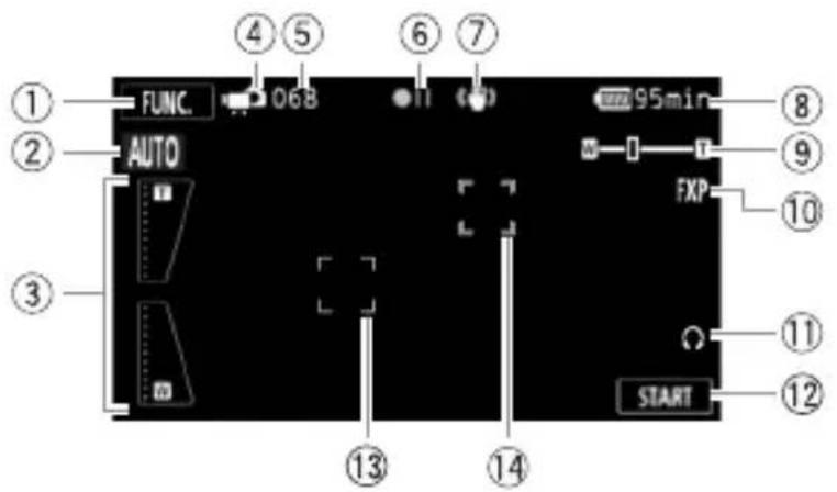 CANON Vixia HF R20 - Appendix: Onscreen Icons and Displays - 1