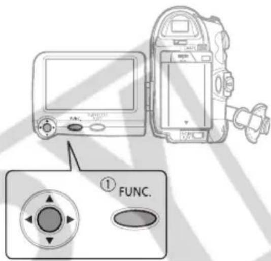 CANON ZR850 - Selecting a FUNC. Menu Option - 1