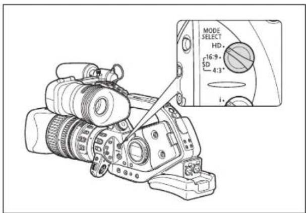 CANON XLH H1S - Change the position of the MODE SELECT switch. - 1