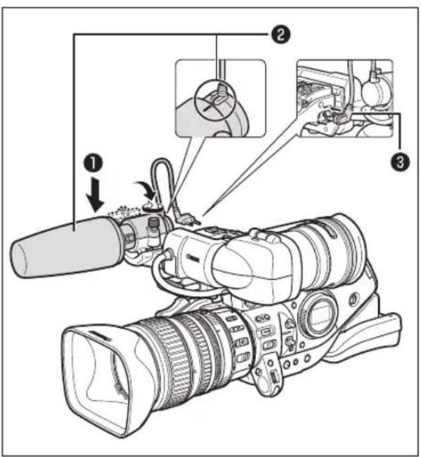 CANON XLH H1S - Attaching the Microphone Unit - 1