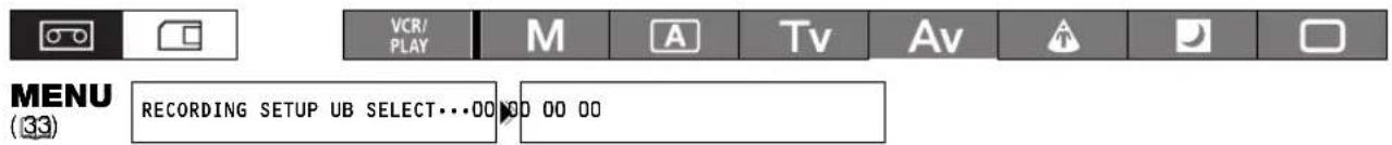 CANON XLH H1S - Setting the User Bit - 1