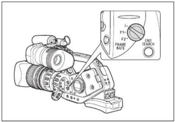 CANON XLH H1S - Set the FRAME RATE switch to the desired position. - 1