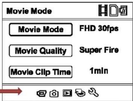 Movie Mode Movie Mode FHD 30fps Movie Quality Super Fire Movie Clip Time 1mln