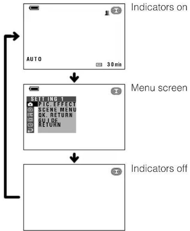 SHARP VL-NZ100U - On-screen indicators on/off - 2