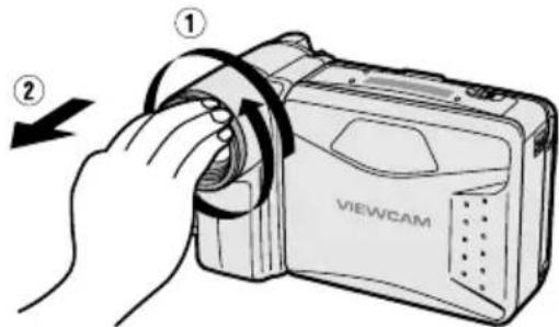 SHARP VL-AH150U - Removing the Lens Hood - 1