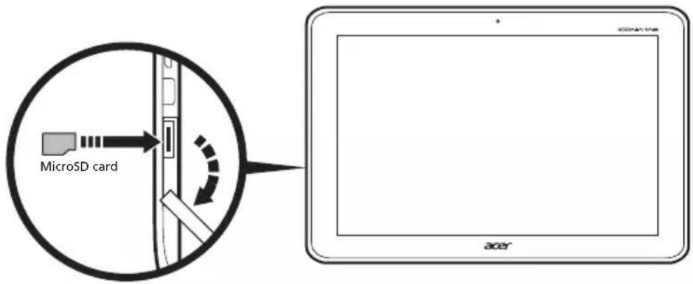 ACER Iconia Tab A211 - Insérer une carte microSD (option) - 2
