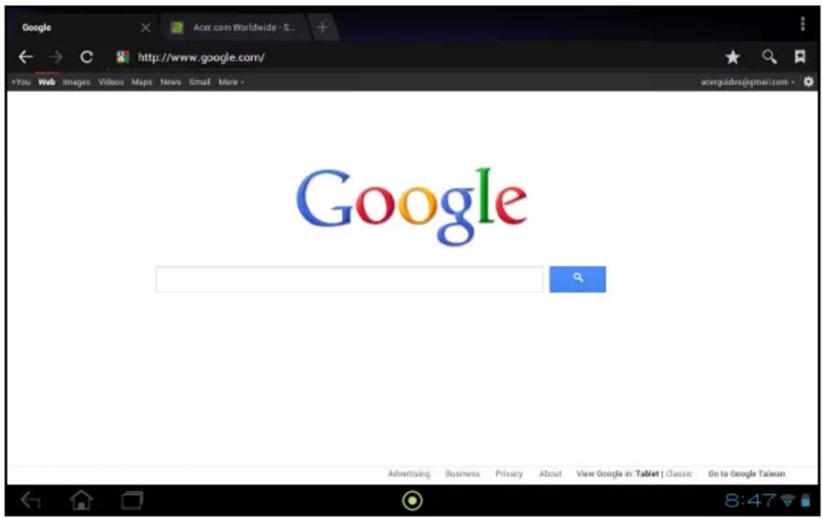 ACER Iconia Tab A211 - Utiliser le navigateur - 2