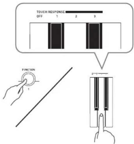TOUCH RESPONSE OFF 1 2 3 FUNCTION
