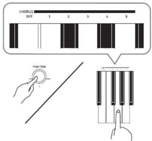 CHORUS OFF 1 2 3 4 5 FUNCTION