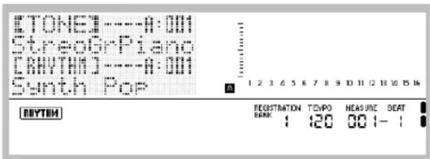STONE STAGE CATHYTH SYNTH Pop A 1 2 3 4 5 6 7 8 9 10 11 12 13 14 15 16 BYTOM REGISTRATION TOVPO MEASURE BEAT BANK 1 120 00 1- 1