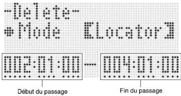 -Delete- * Mode ELocator 002:01:00 -- 004:01:00 Début du passage Fin du passage