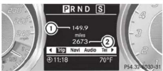 Mercedes-Benz SLS AMG Roadster (2014) - Trip menu - 1