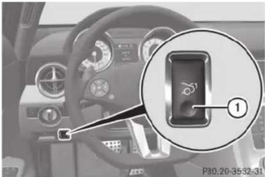 Mercedes-Benz SLS AMG Roadster (2014) - Opening the trunk from inside the n vehicle - 1
