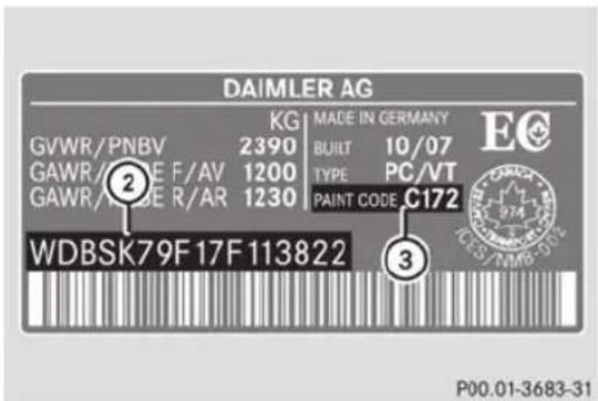Mercedes-Benz SLS AMG Roadster (2014) - Identification plates - 3