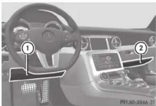 Mercedes-Benz SLS AMG Roadster (2014) - Driver's/front-passenger knee bag - 1