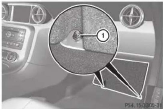 Mercedes-Benz SLS AMG Roadster (2014) - Fuse box in the footwell - 1