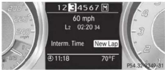 Mercedes-Benz SLS AMG Roadster (2014) - Displaying the intermediate time - 1