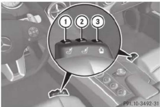 Mercedes-Benz SLS AMG Roadster (2014) - Adjusting the lumbar support - 1