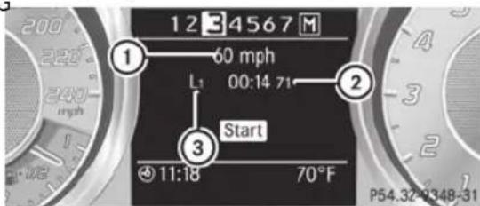 Mercedes-Benz SLS AMG Roadster (2014) - Displaying and starting RACETIMER - 1