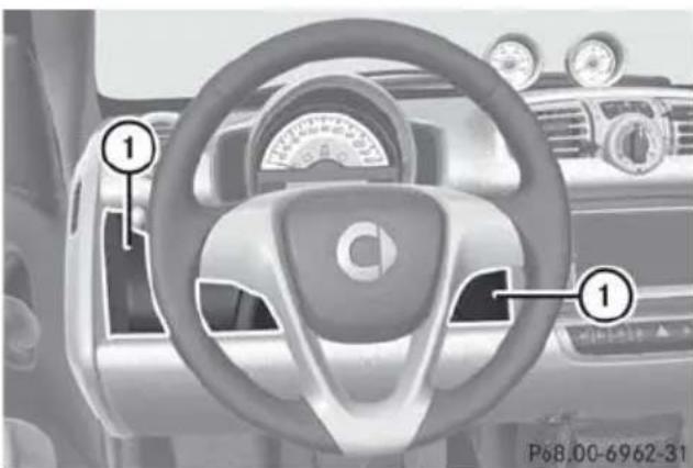 SMART Fortwo electric drive (2014) - Bacs de rangement à côté du volant - 1