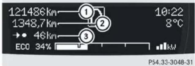 SMART Fortwo electric drive (2014) - Menu Distance parcourue - 1