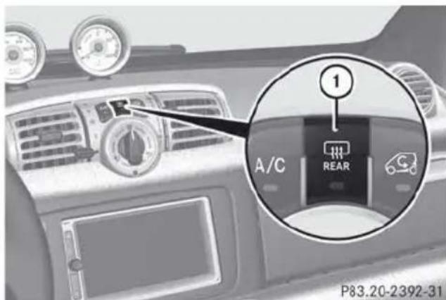 SMART Fortwo electric drive (2014) - Mise en marche et arrêt du chauffage de la lunette arrière - 1
