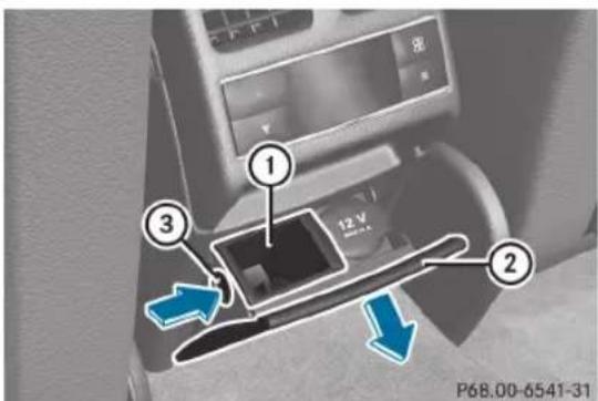 Mercedes-Benz C-Class Coupe (2012) - Cendrier dans la console centrale avant - 2