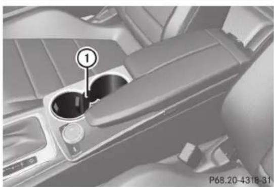 Mercedes-Benz C-Class Coupe (2012) - Porte-gobelets de la console centrale avant - 1
