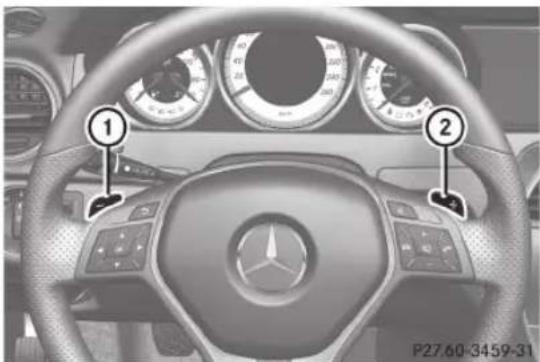 Mercedes-Benz C-Class Coupe (2012) - Palettes de changement de vitesse au volant de direction - 1