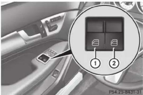 Mercedes-Benz C-Class Coupe (2012) - Ouverture et fermeture des vitres latérales - 1