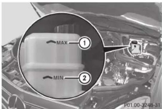 Mercedes-Benz C-Class Coupe (2012) - Niveau du liquide de frein - 1