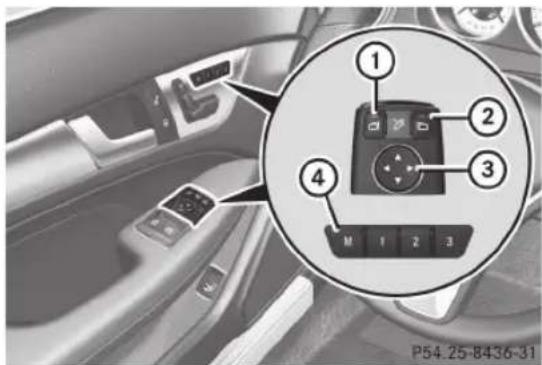 Mercedes-Benz C-Class Coupe (2012) - Réglage et mise en mémoire de la position de stationnement - 1