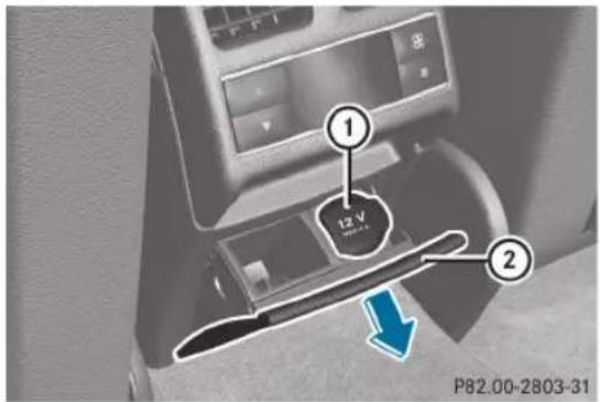 Mercedes-Benz C-Class Coupe (2012) - Prise dans le compartiment de rangement arrière de la console centrale - 1