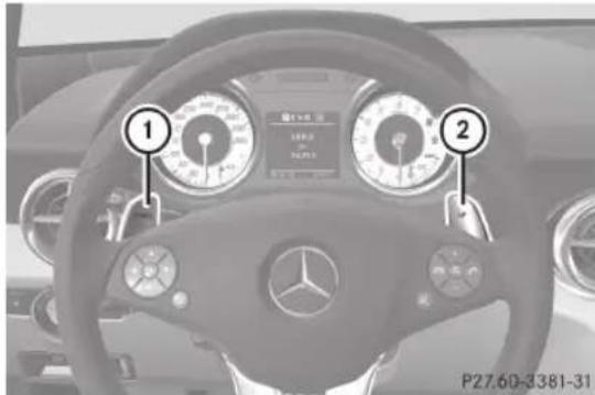 Mercedes-Benz SLS AMG Coupe (2012) - Palettes d'embrayage sur le volant de direction - 1