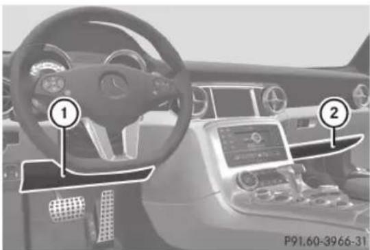 Mercedes-Benz SLS AMG Coupe (2012) - Protège-genoux du conducteur et du passager avant - 1