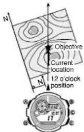 CASIO G-Shock G9300-1 Mudman - To determine the direction angle to an objective on a map and head in that direction - 1