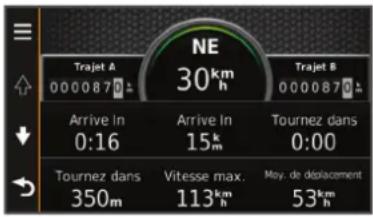 GARMIN nuvi 2408 - Affichage de la page d'informations sur le trajet - 1