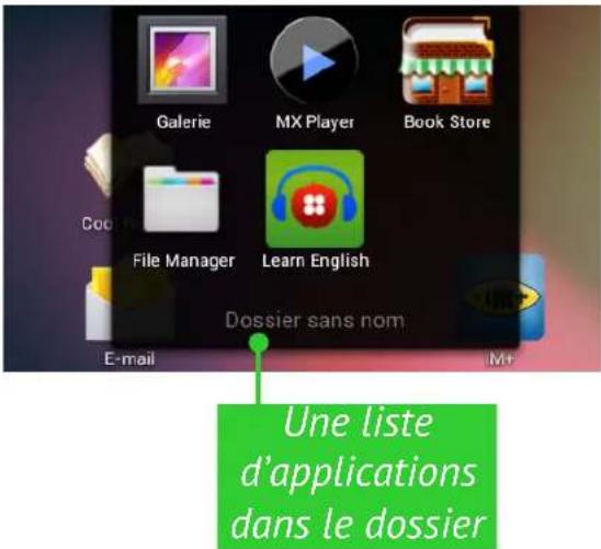 Galerie MX Player Book Store File Manager Learn English Dossier sans nom E-mail M+ Une liste d'applications dans le dossier
