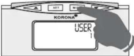 KORONA KFW 1303 - Réglage des données de l'utilisateur - 10