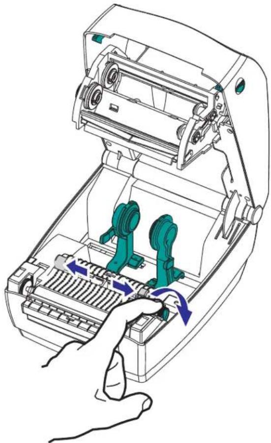 ZEBRA GC420t - Placing the Roll in the Media Compartment - 1