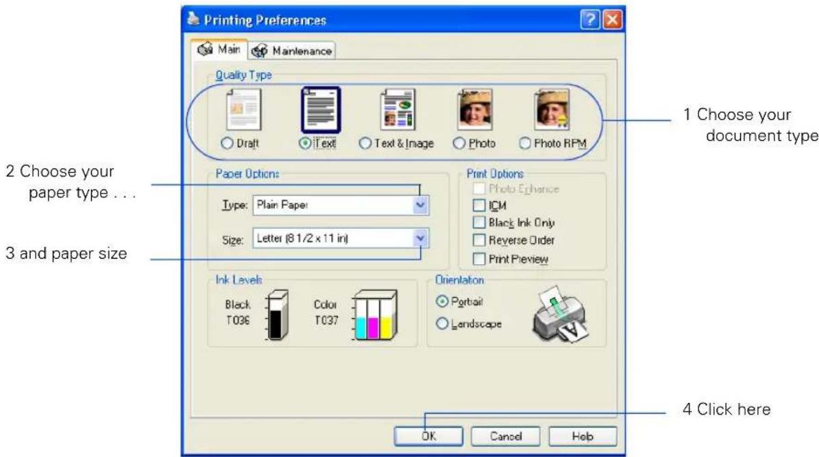 EPSON Stylus C42UX - Printing in Windows - 2