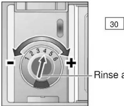 BOSCH SRS 3039 EU - Adjusting the amount of rinse-aid - 1