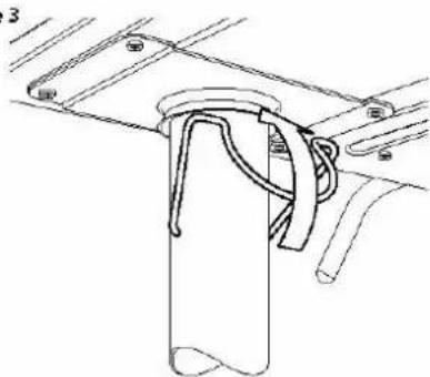 Technical line drawing of a mechanical clamp or bracket assembly (no text or symbols)