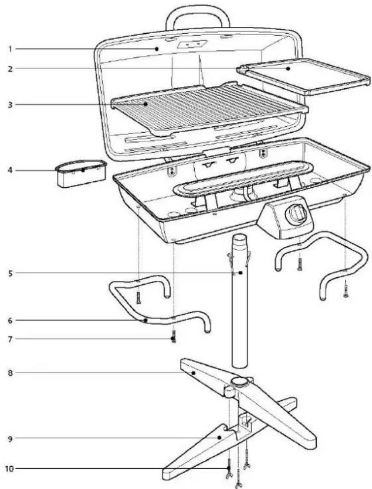 TRISTAR BQ-6333 - Onderdelen Barbecue - 1