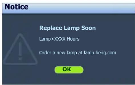 BENQ MS512H - Timing of replacing the lamp - 3
