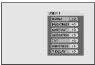 JVC TH-A55 - Press Cursor ▶/◀ repeatedly to select "USER 1" or "USER 2". - 1