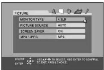JVC TH-A55 - Press Cursor ▶/◀ repeatedly to display one of the choice menus. - 1